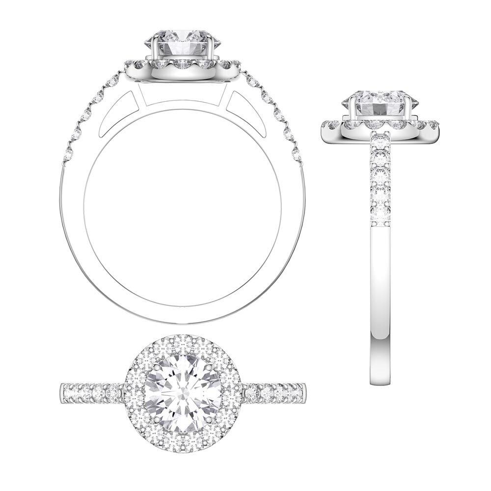 Eternity 1.5ct Lab Diamond Halo Platinum Engagement Ring #5