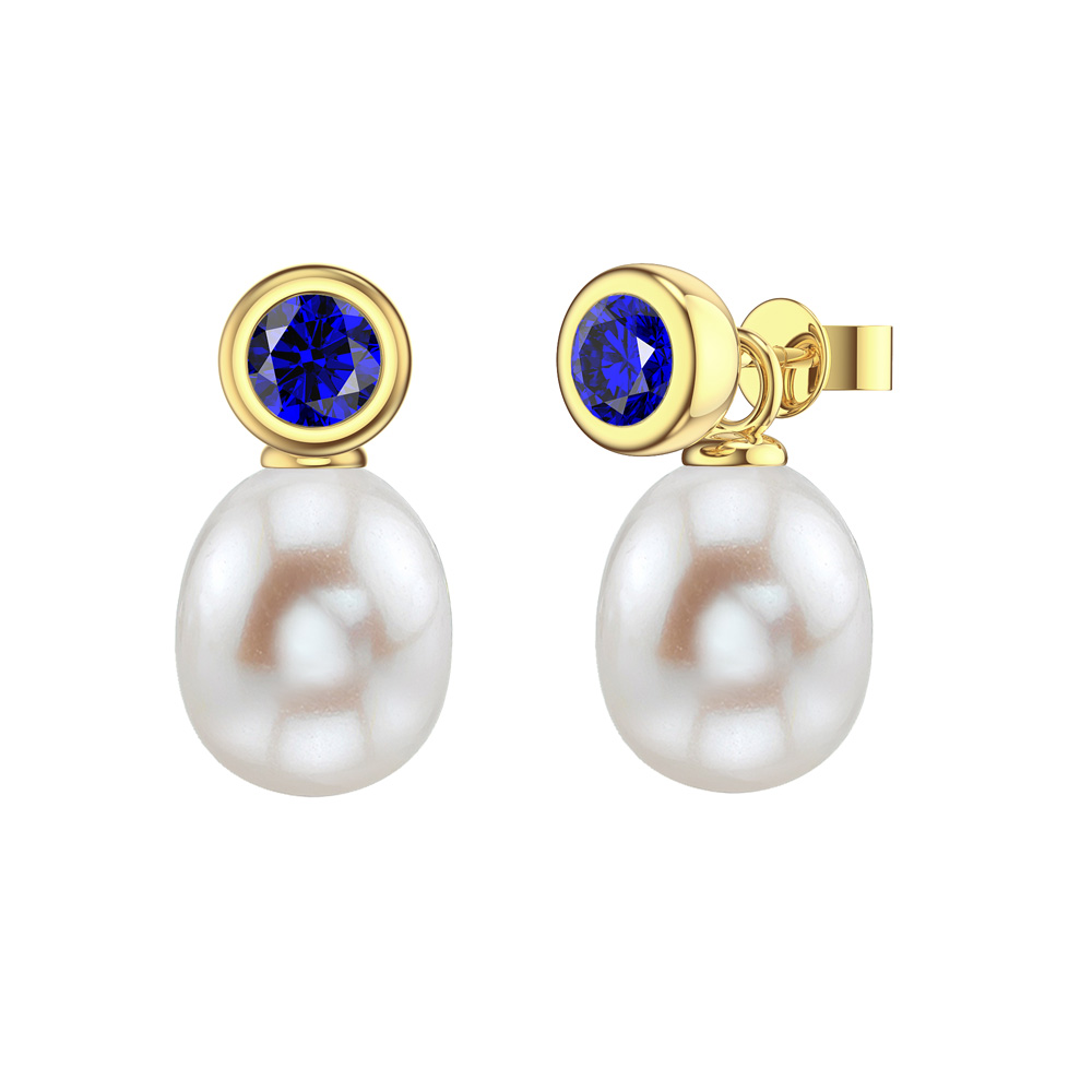 Venus Sapphire Pearl 18ct Gold Vermeil Drops
