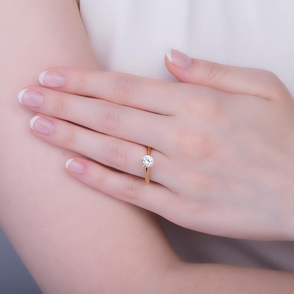 Unity 1ct Moissanite 9ct Yellow Gold Solitaire Proposal Ring #4