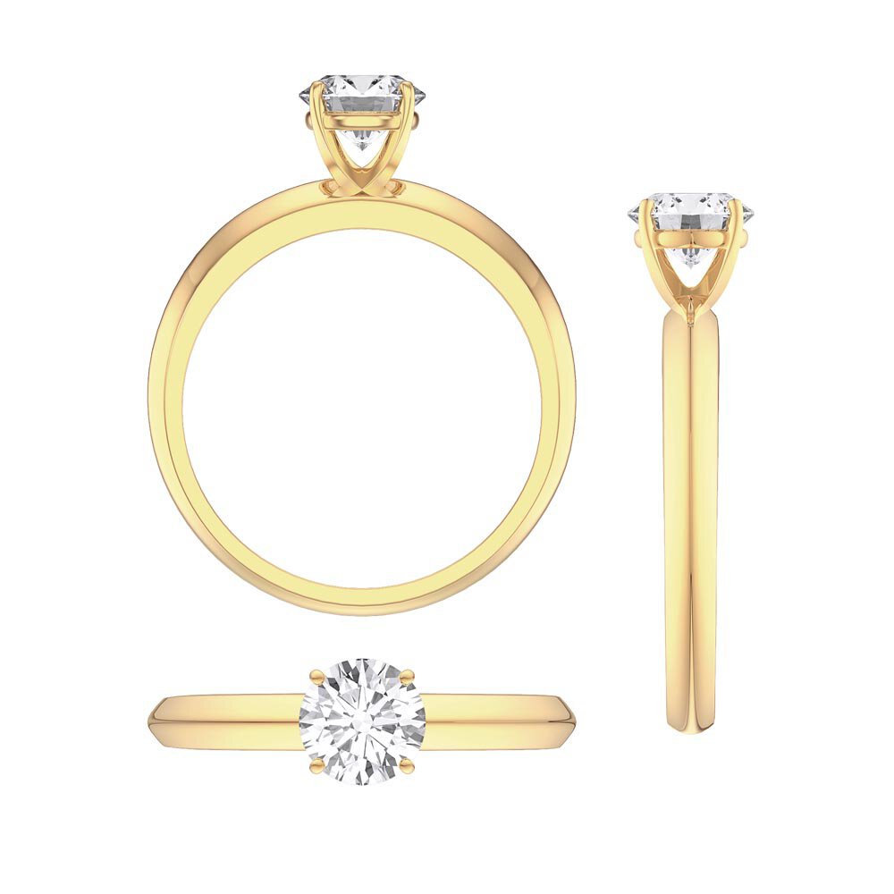 Unity 1ct Moissanite 9ct Yellow Gold Solitaire Proposal Ring #8