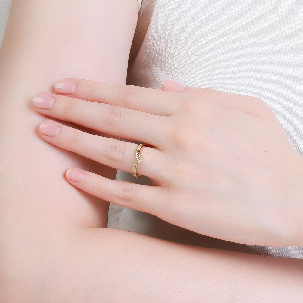 Unity Wishbone Moissanite 9ct Gold Promise Ring #2