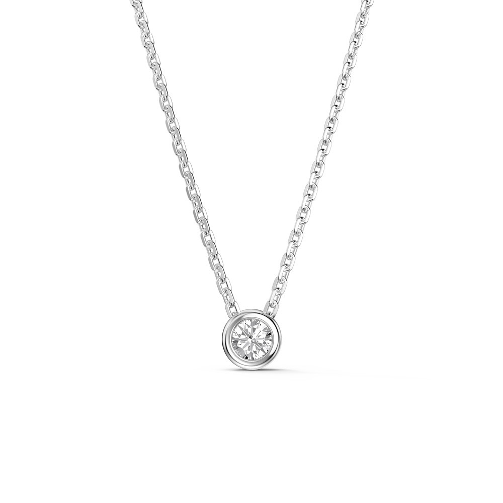 Infinity 0.25ct Lab Diamond Platinum plated Silver Birthstone Adjustable Necklace