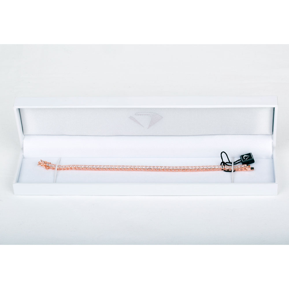 Princess 7ct GH SI Diamond 18ct Rose Gold Tennis Bracelet #3