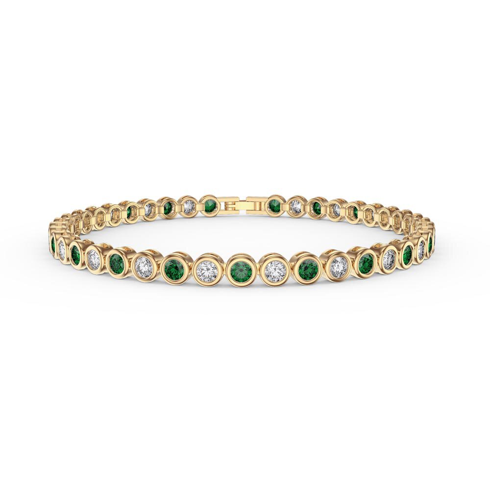 Infinity Emerald 18ct Gold Vermeil Tennis Bracelet