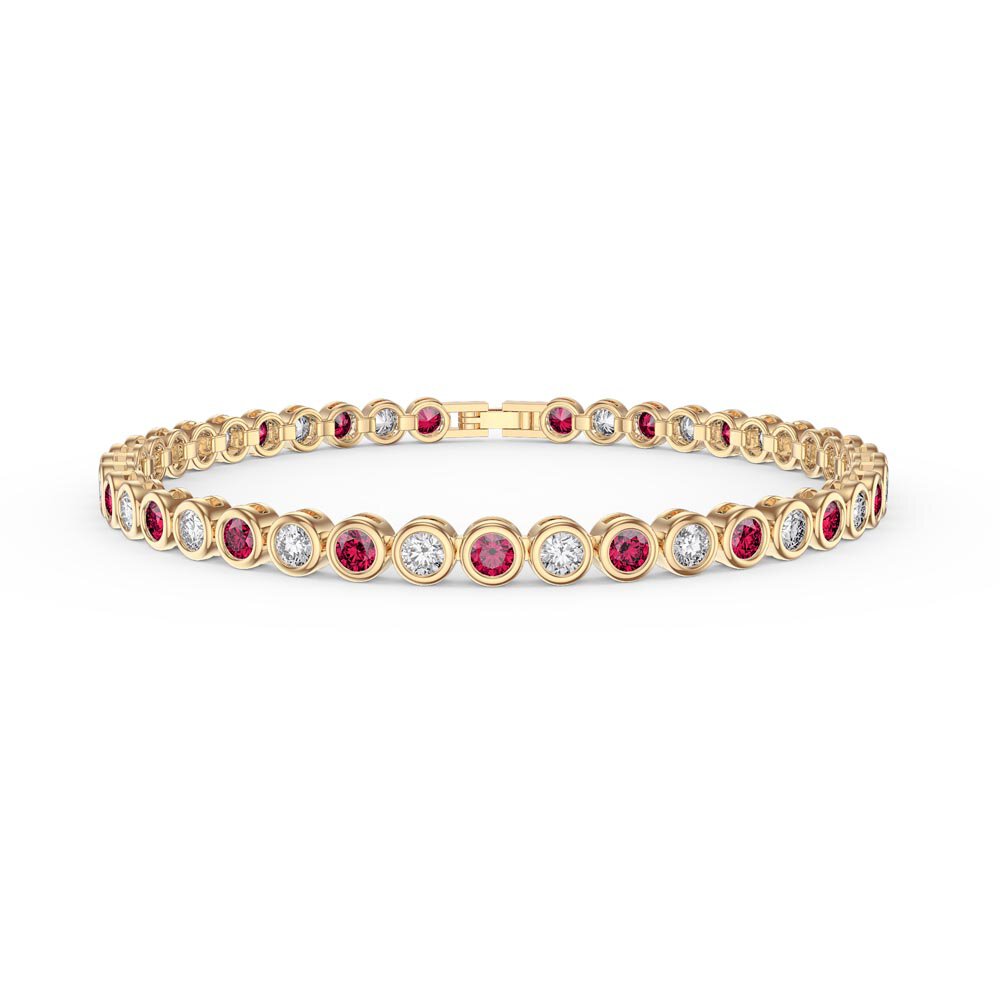 Infinity Ruby 18ct Gold Vermeil Tennis Bracelet