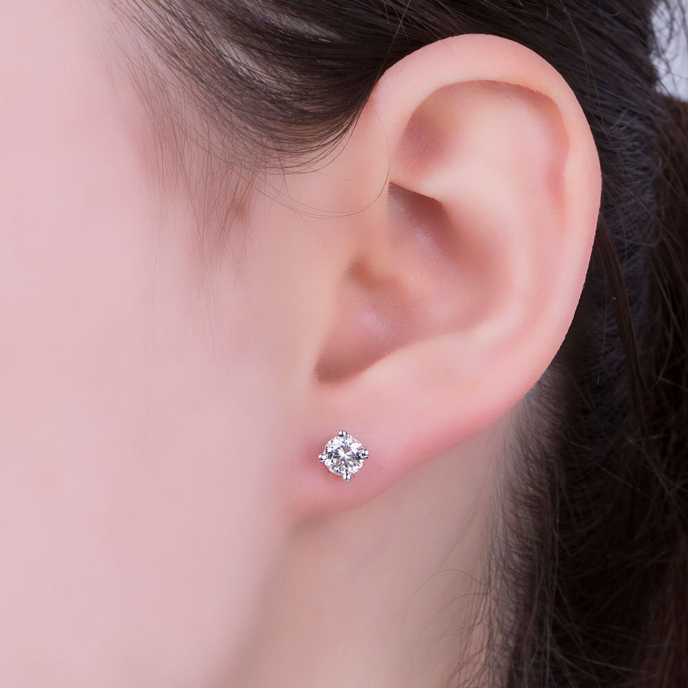 Charisma 2ct White Sapphire Platinum Plated Silver Stud Earrings #2