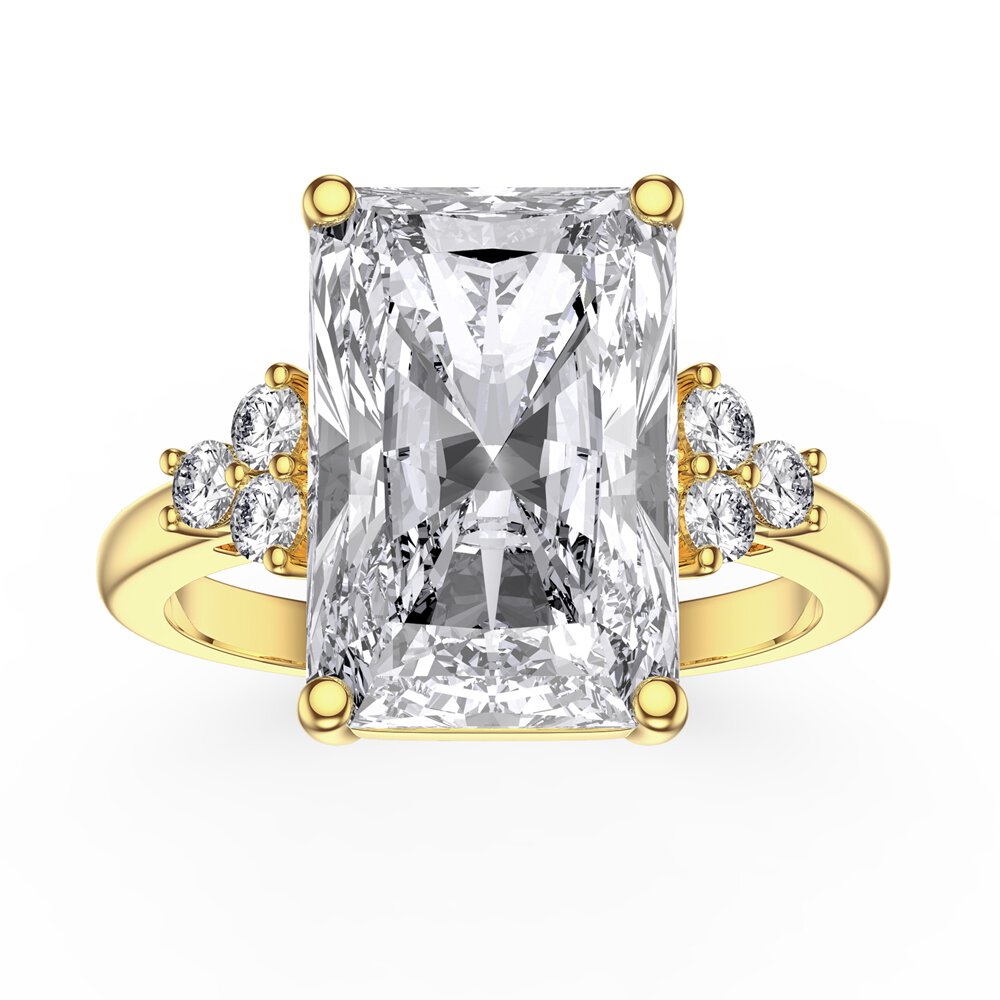 Radiant Cut 5ct Lab Diamond 18ct Yellow Gold Engagement Ring