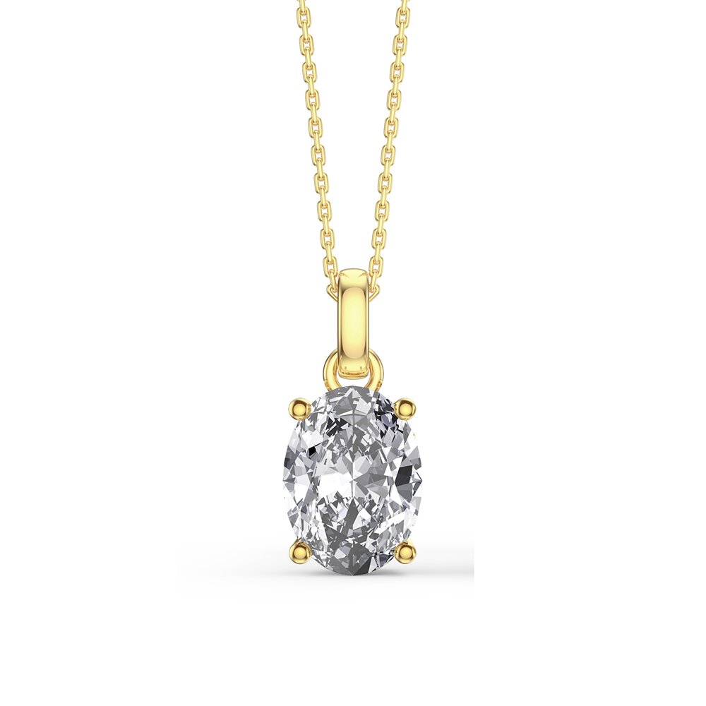 Eternity Oval White Sapphire 18ct Gold Vermeil Pendant