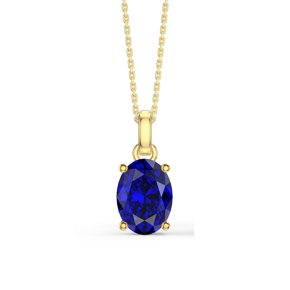 Eternity Oval Sapphire 18ct Gold Vermeil Pendant