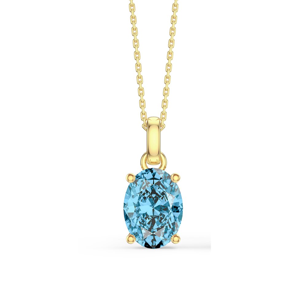 Eternity Oval Swiss Blue Topaz 18ct Gold Vermeil Pendant