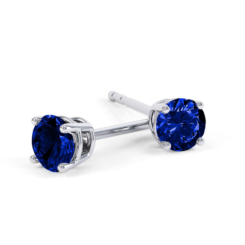 Charisma 2ct Sapphire Platinum Plated Silver Stud Earrings