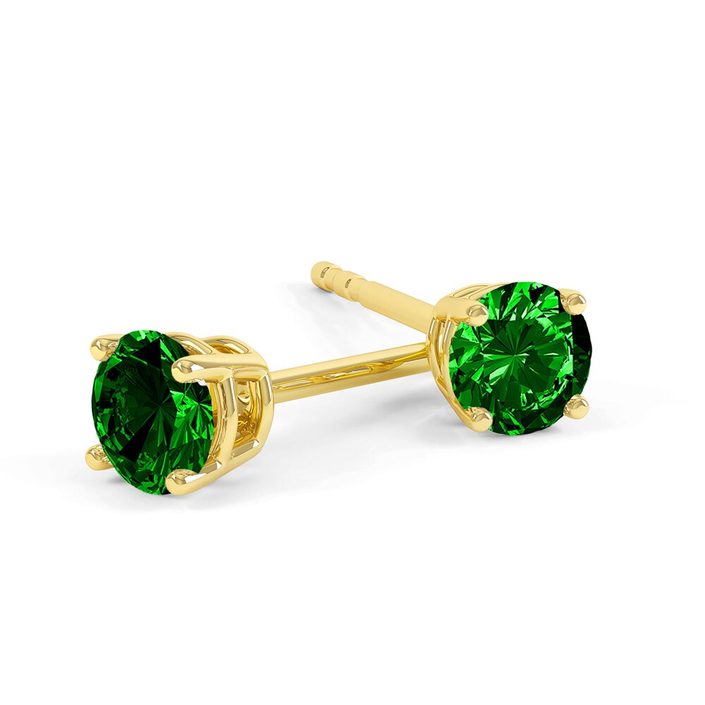 Charisma 2ct Emerald18ct Gold Vermeil Stud Earrings