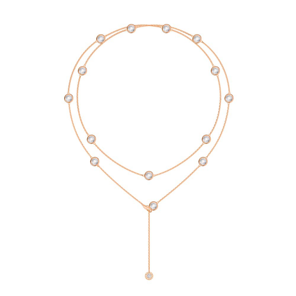 White Sapphire By the Yard 18ct Rose Gold Vermeil Necklace