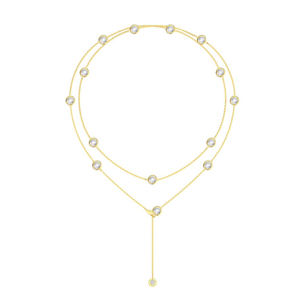 White Sapphire By the Yard 18ct Gold Vermeil Necklace