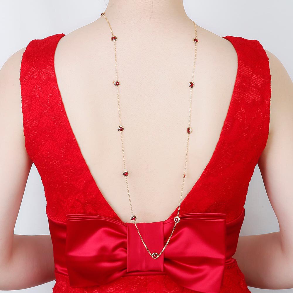 Ruby By the Yard 18ct Gold Vermeil Necklace #4