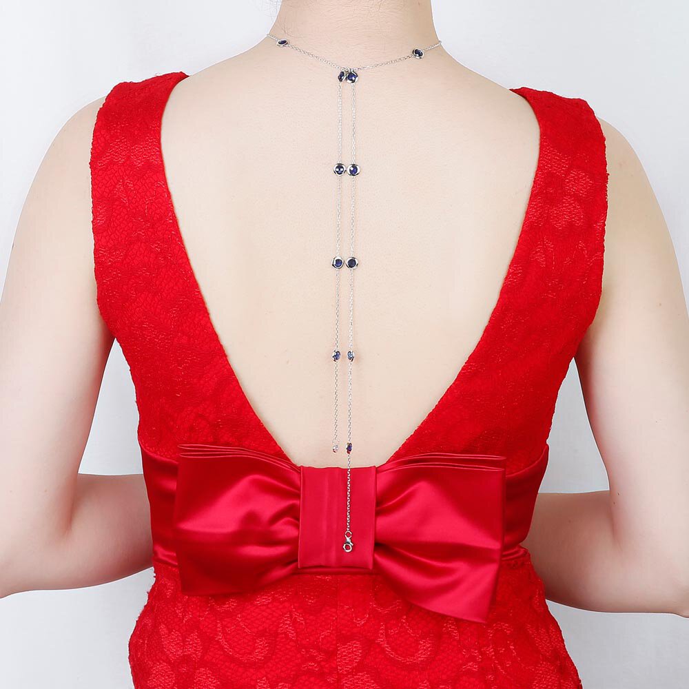 Onyx By the Yard Platinum plated Silver Necklace #4