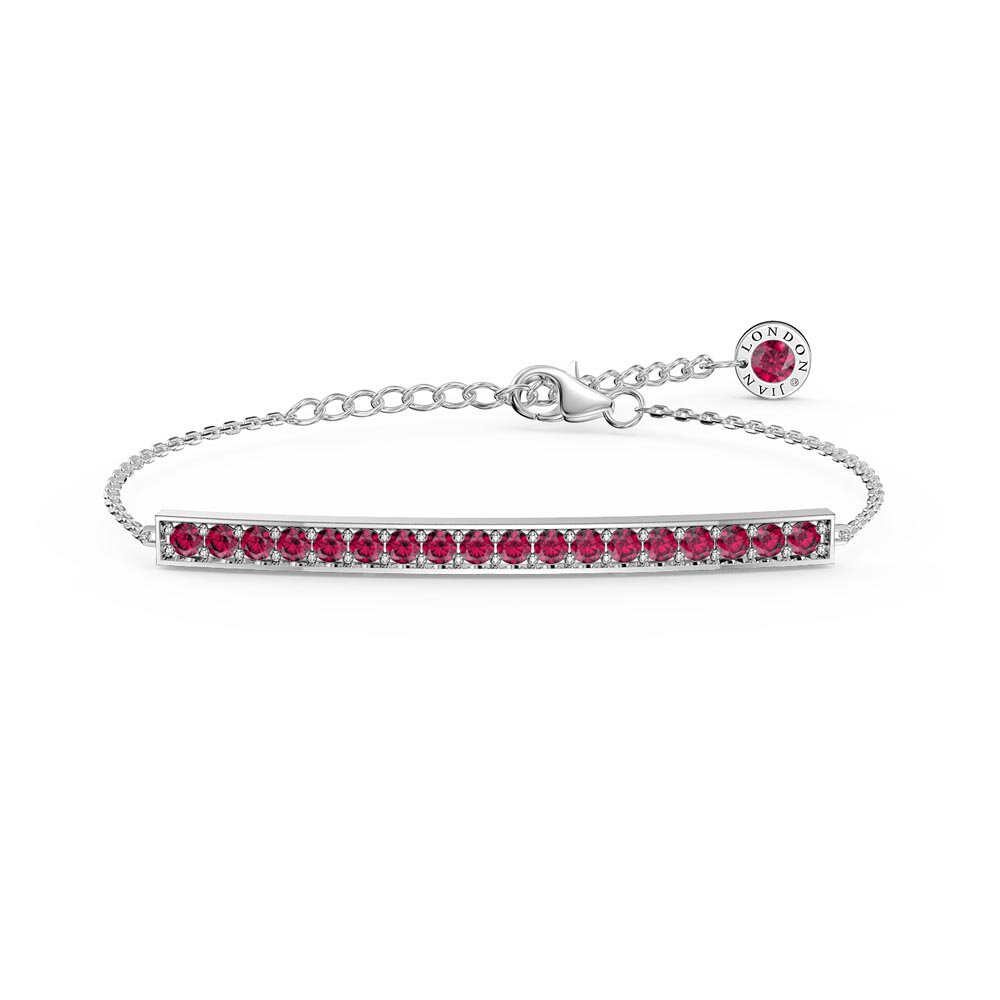 Eternity Ruby Platinum plated Silver Line Bracelet
