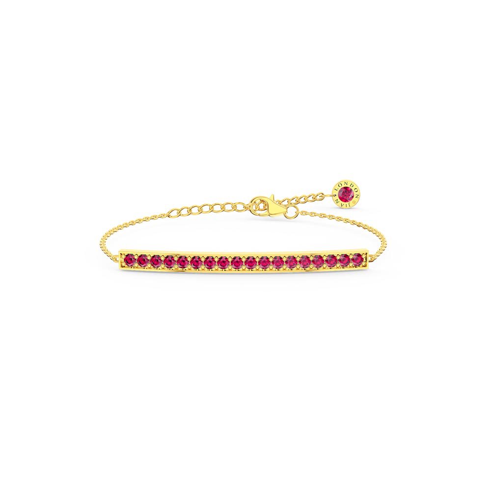 Eternity Ruby 18ct Gold Vermeil Line Bracelet