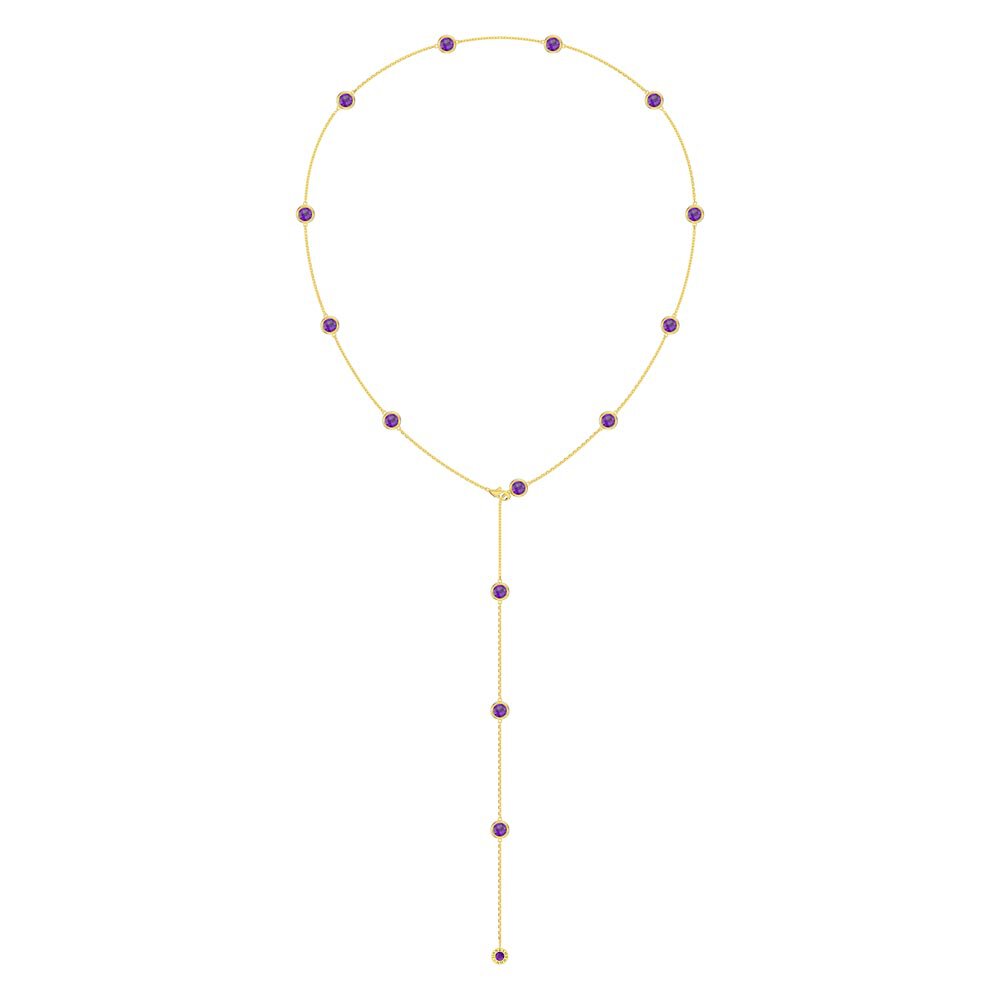 Amethyst By the Yard 18ct Gold Vermeil Necklace #2