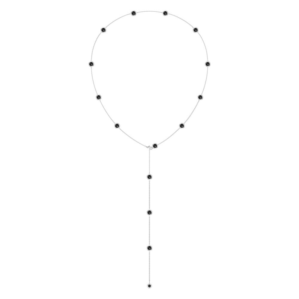 Onyx By the Yard Platinum plated Silver Necklace #2