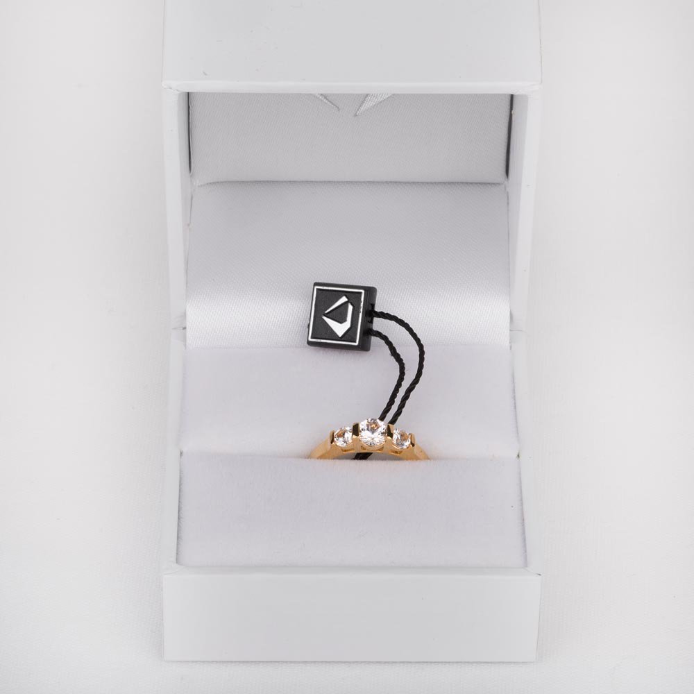 Unity Three Stone Moissanite 18ct Yellow Gold Proposal Ring #4