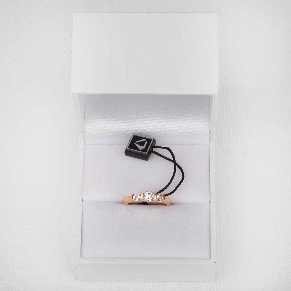 Unity Three Stone Moissanite 18ct Yellow Gold Proposal Ring #3