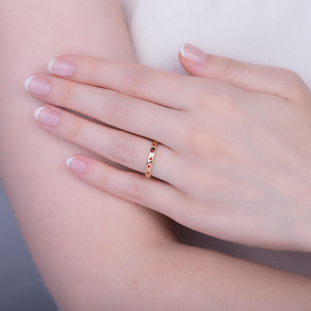 Unity Ruby 18ct Yellow Gold Wedding Ring Band #2
