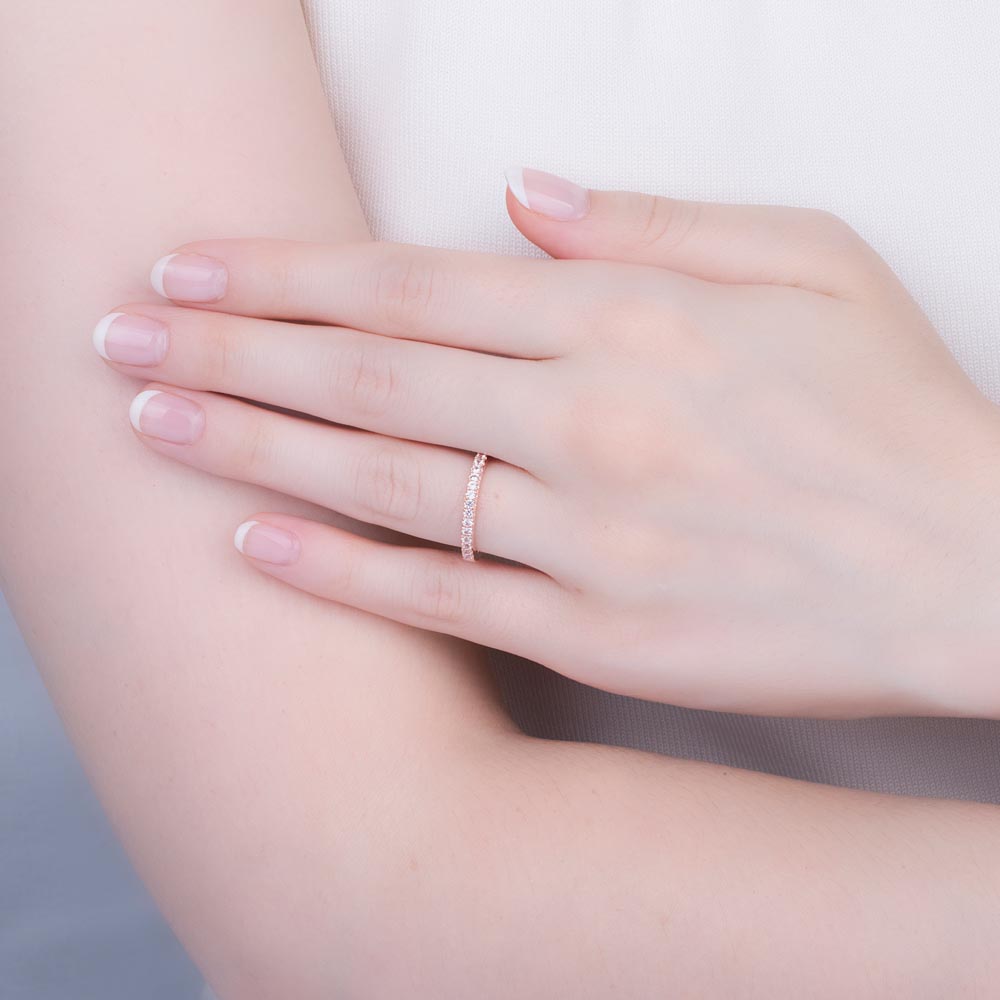 Promise Moissanite 9ct White Gold Half Eternity Ring #2