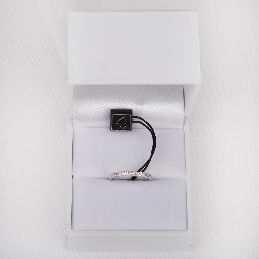 Promise Moissanite Platinum plated Silver Channel Full Eternity Ring #4