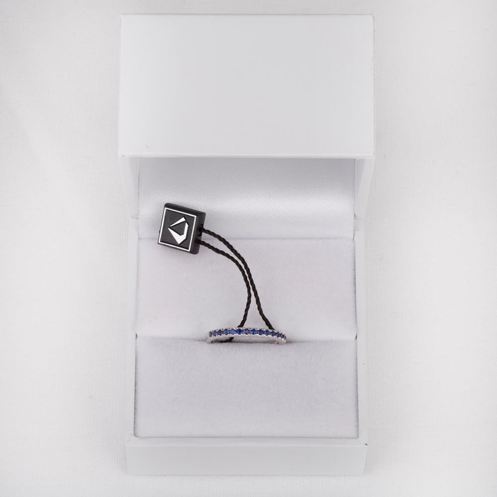 Promise Sapphire Platinum plated Silver Half Eternity Ring #3