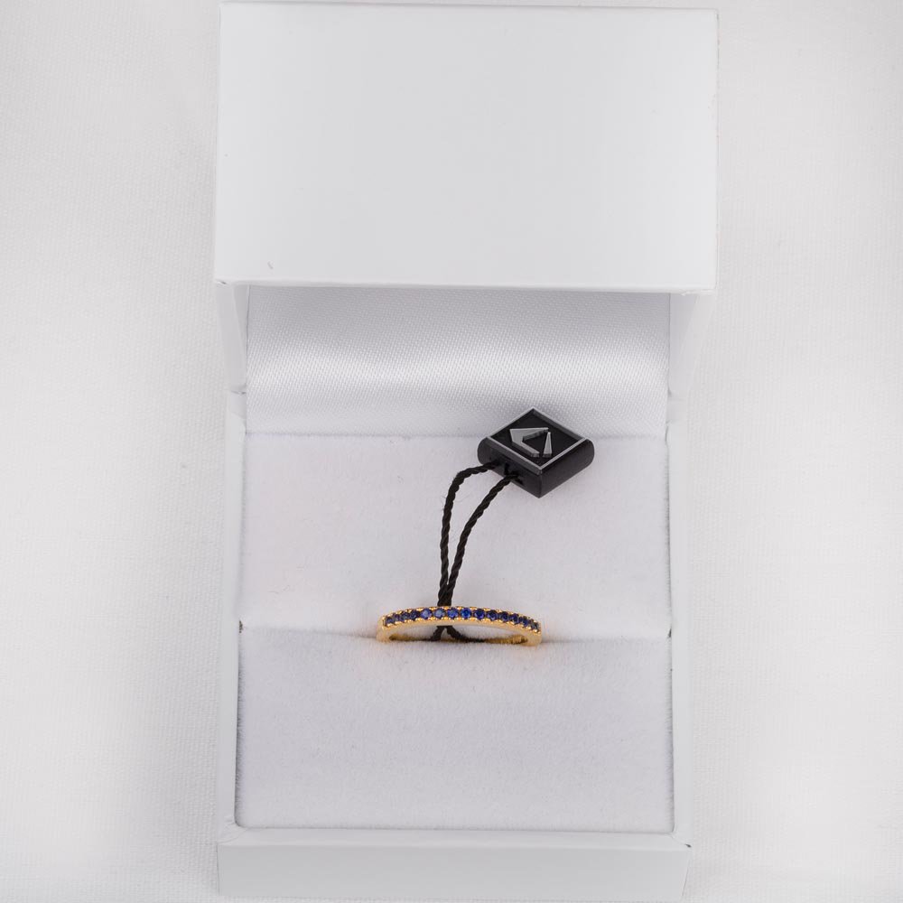 Promise Sapphire 9ct Gold Half Eternity Ring #3