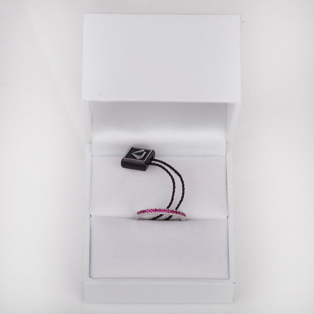 Promise Ruby Platinum plated Silver Half Eternity Ring #5