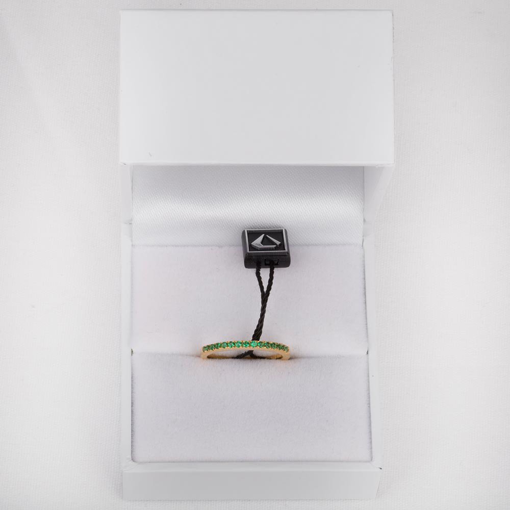 Promise Emerald 18ct Yellow Gold Half Eternity Ring #5