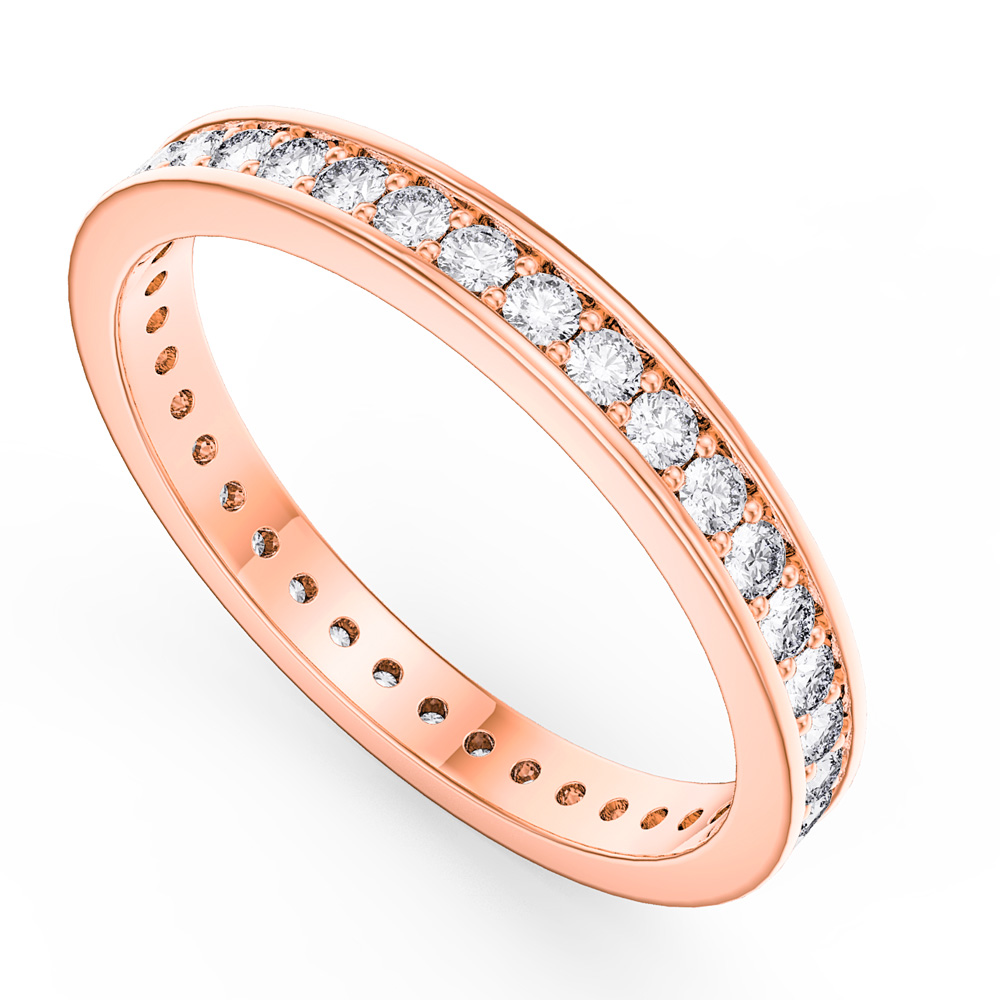 Promise Moissanite 9ct Rose Gold Channel Full Eternity Ring