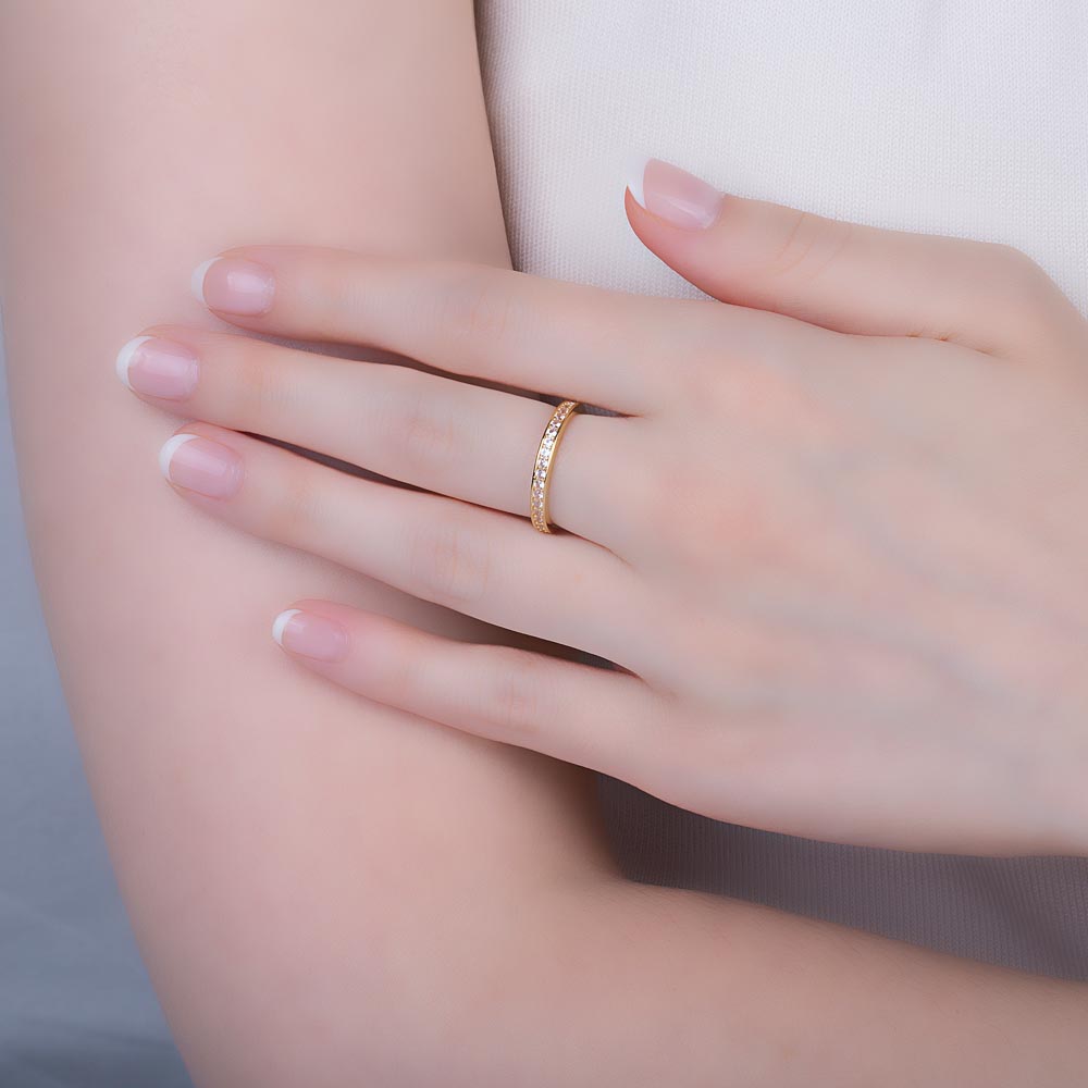 Promise Diamond 18ct Yellow Gold Channel Full Eternity Ring #2