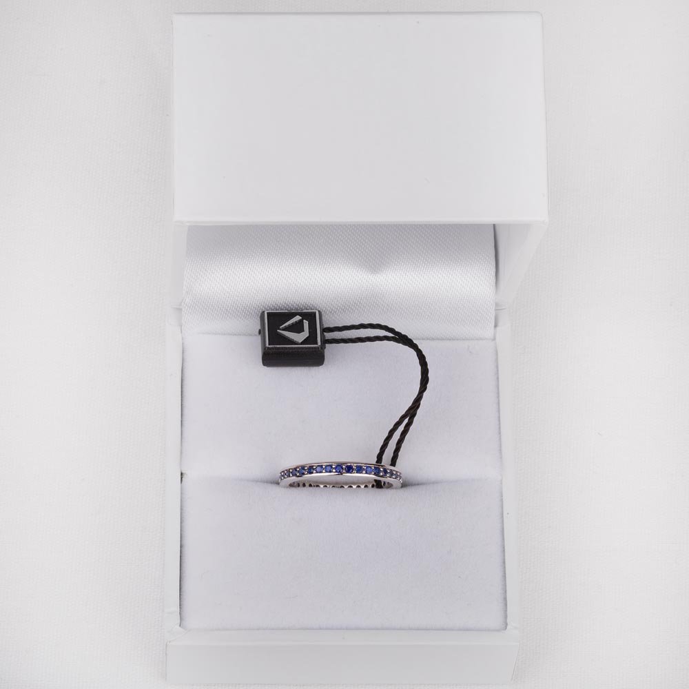 Promise Sapphire Platinum Channel Full Eternity Ring #4