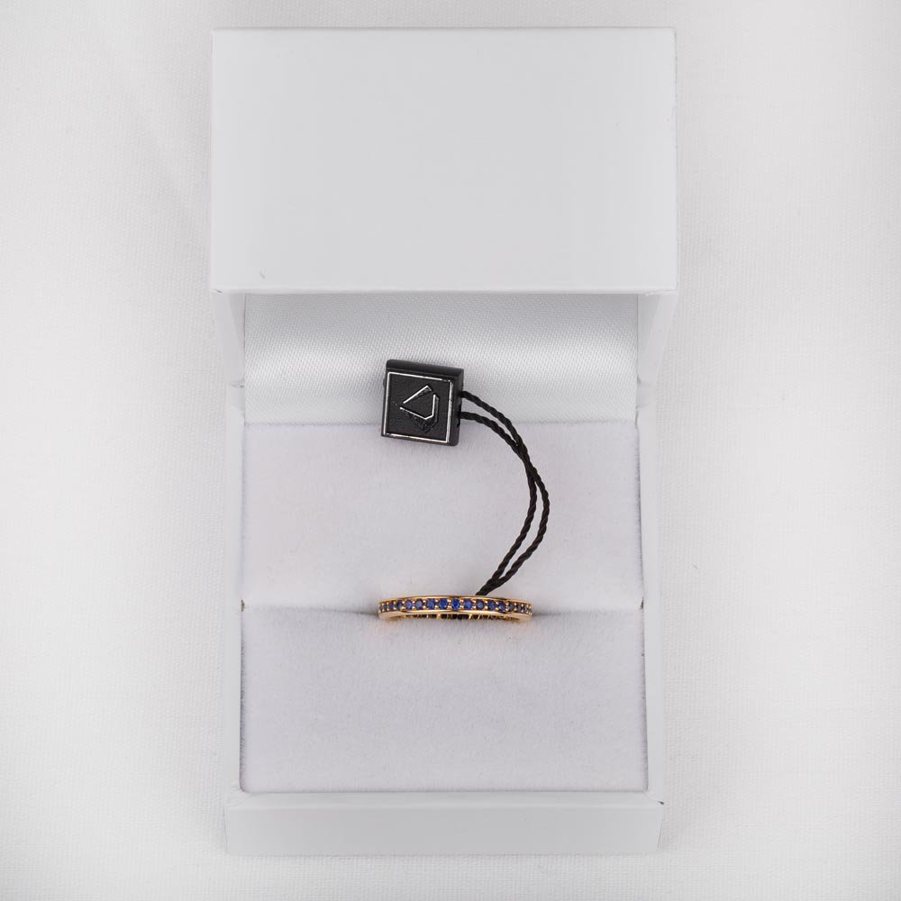 Promise Sapphire 9ct Gold Channel Full Eternity Ring #4