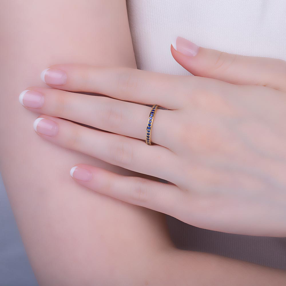 Promise Sapphire 9ct Gold Channel Full Eternity Ring #2