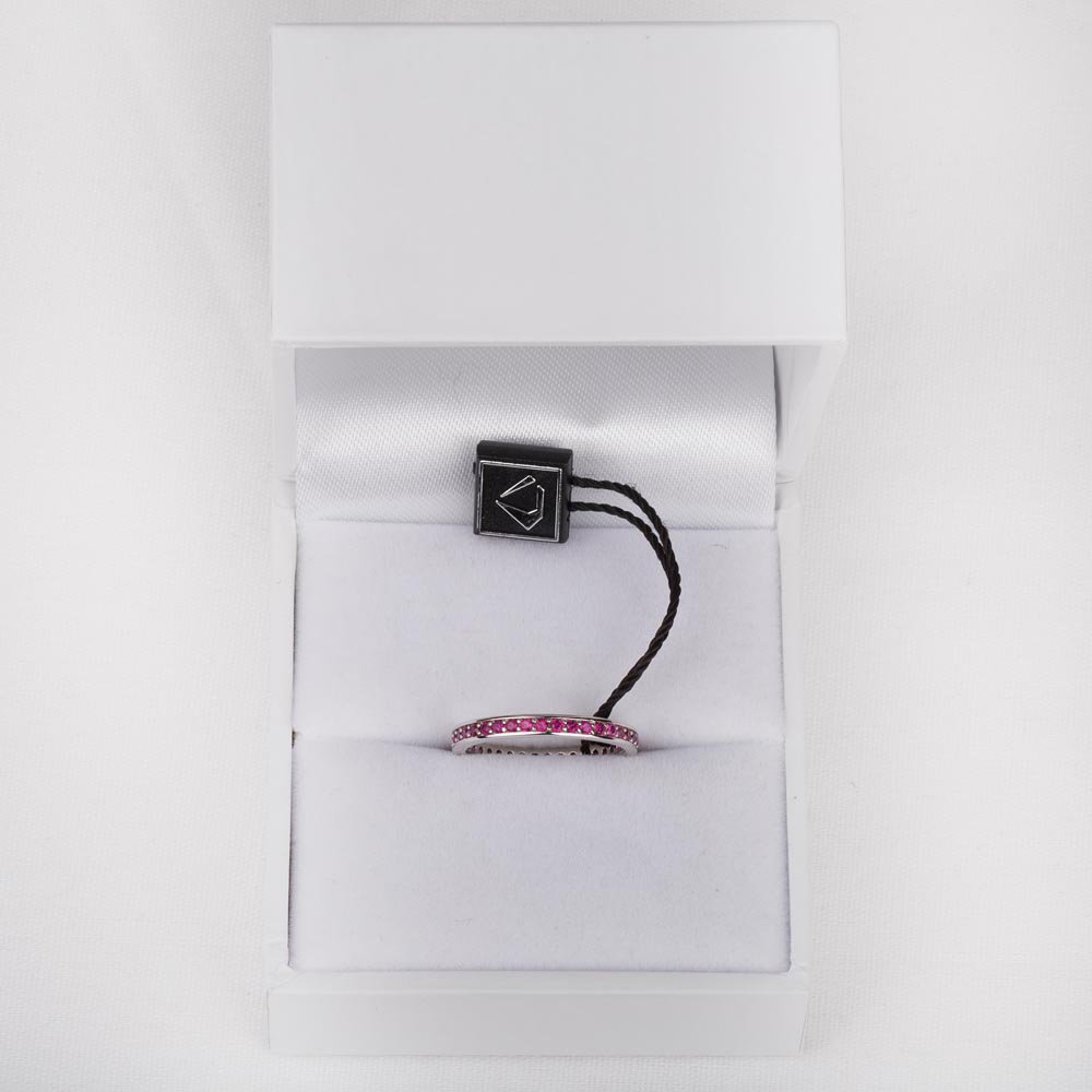 Promise Ruby 9ct White Gold Channel Full Eternity Ring #4