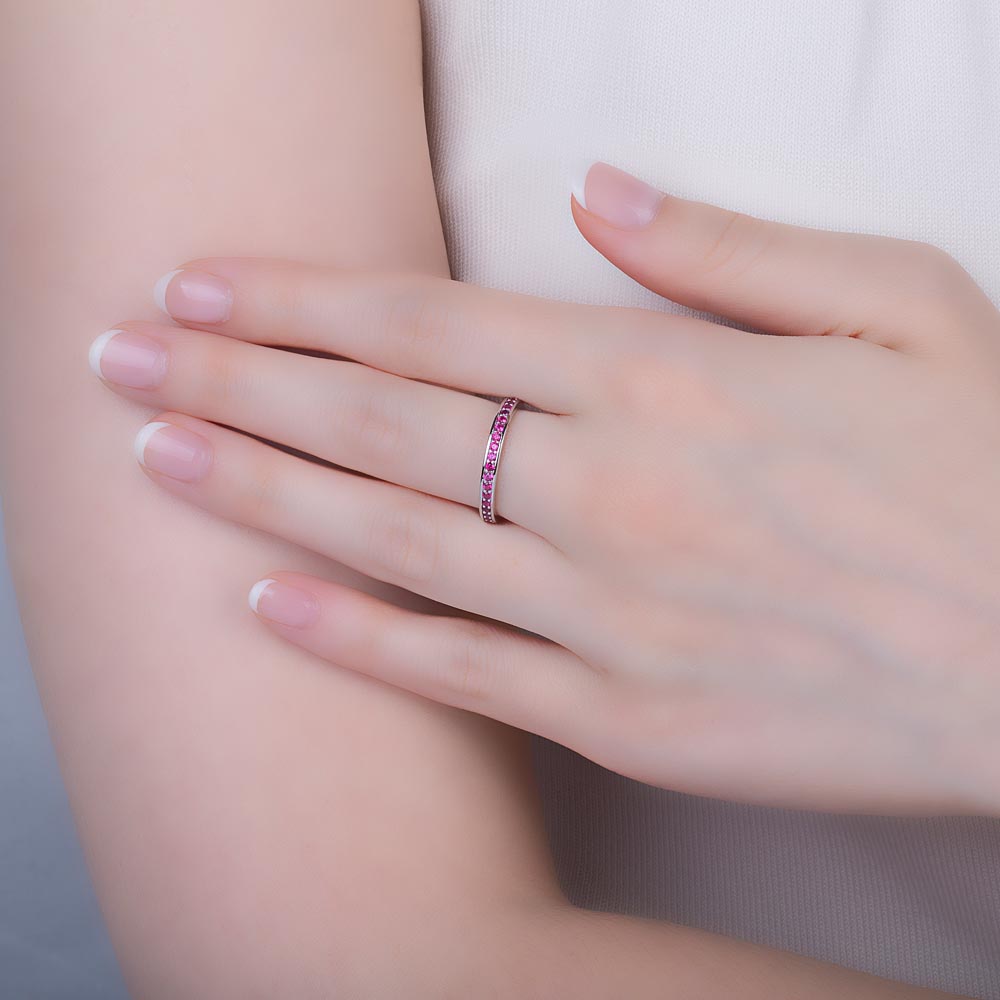 Promise Ruby 9ct White Gold Channel Full Eternity Ring #2