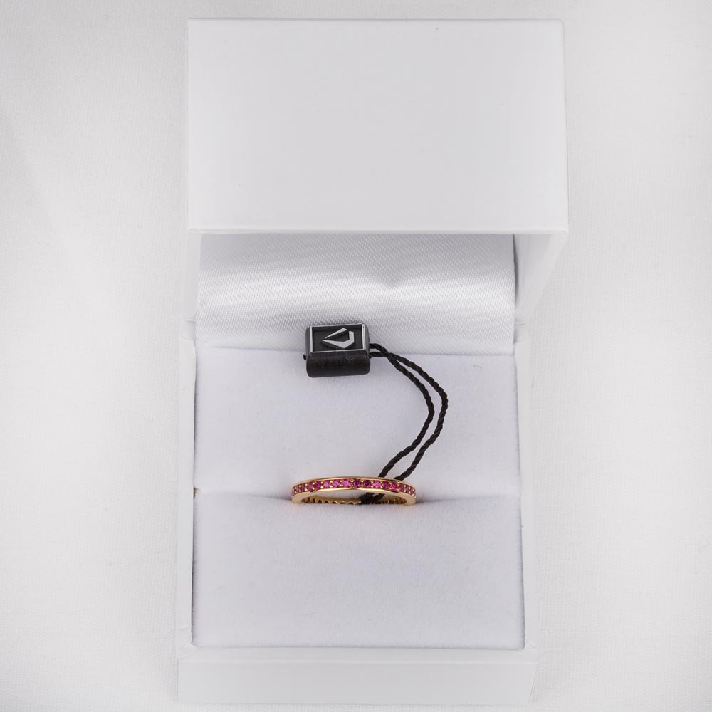 Promise Ruby 9ct Gold Channel Full Eternity Ring #4