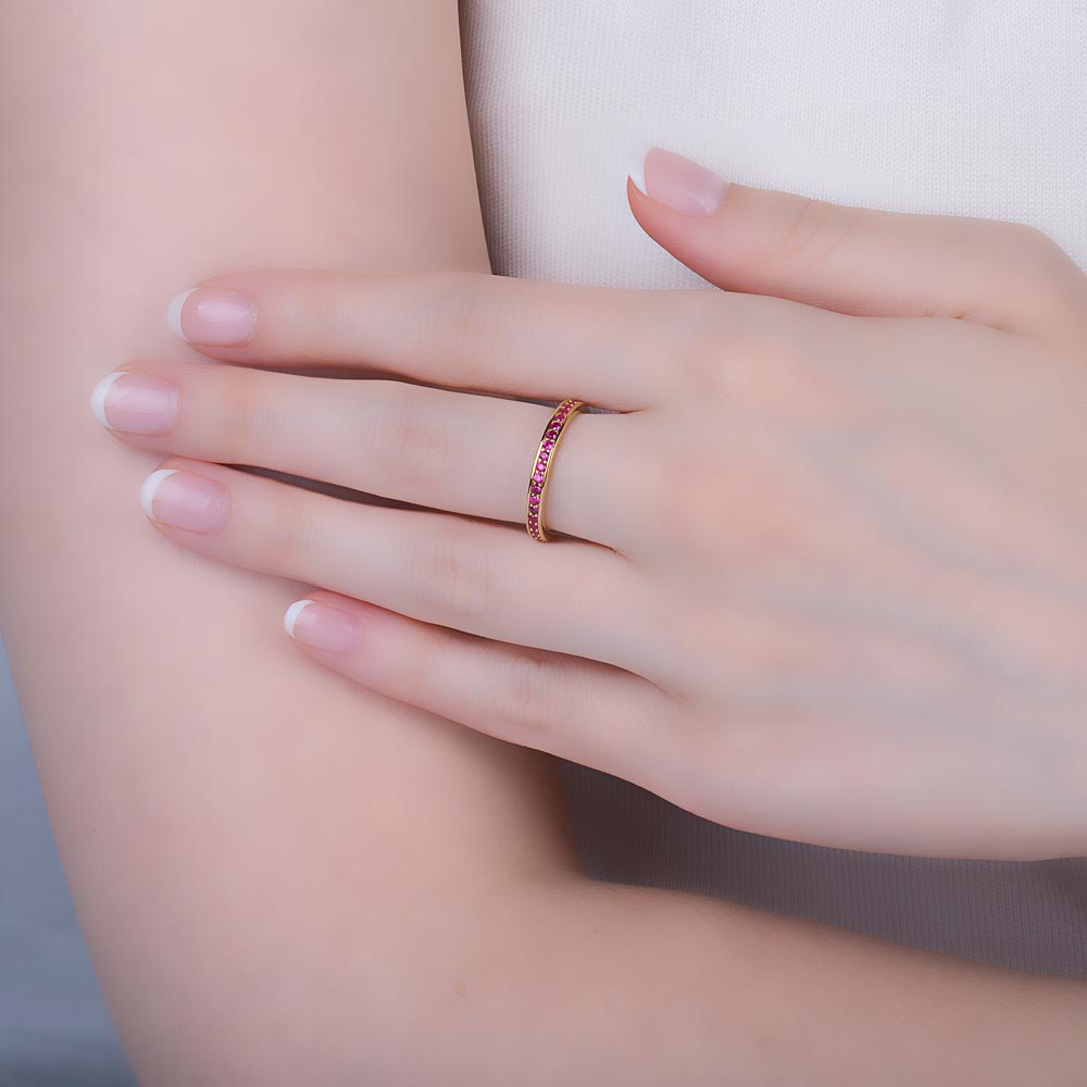 Promise Ruby 9ct Gold Channel Full Eternity Ring #2