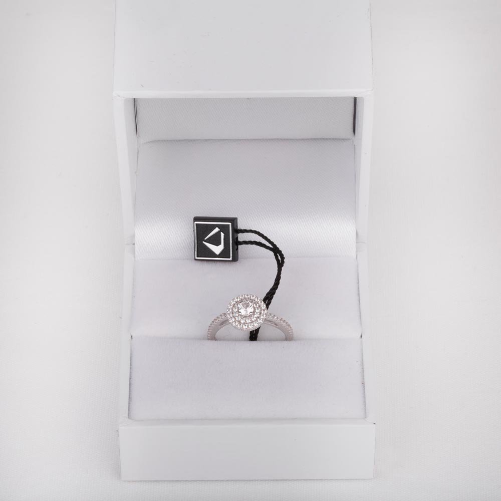 Fusion Round Lab Diamond Platinum Halo Ring #2