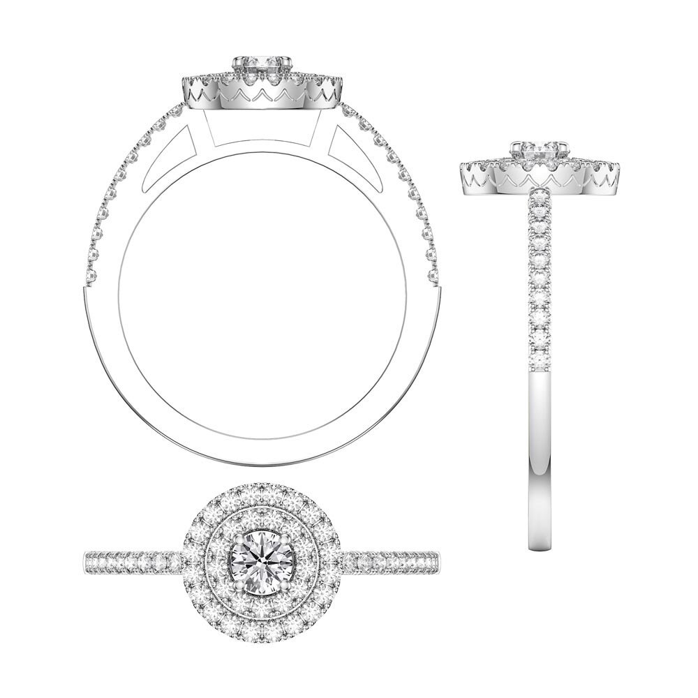 Fusion Round Lab Diamond Platinum Halo Ring #6