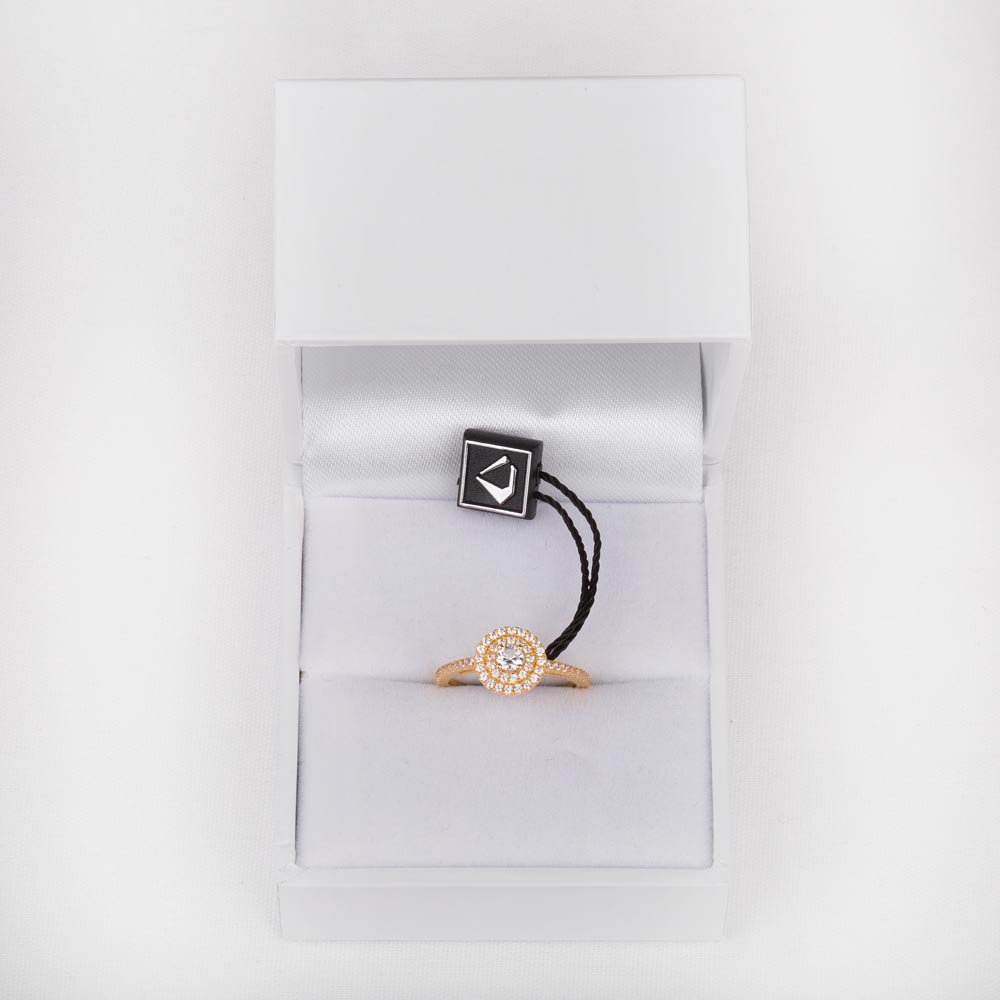 Fusion Round Lab Diamond 18ct Yellow Gold Halo Ring #3