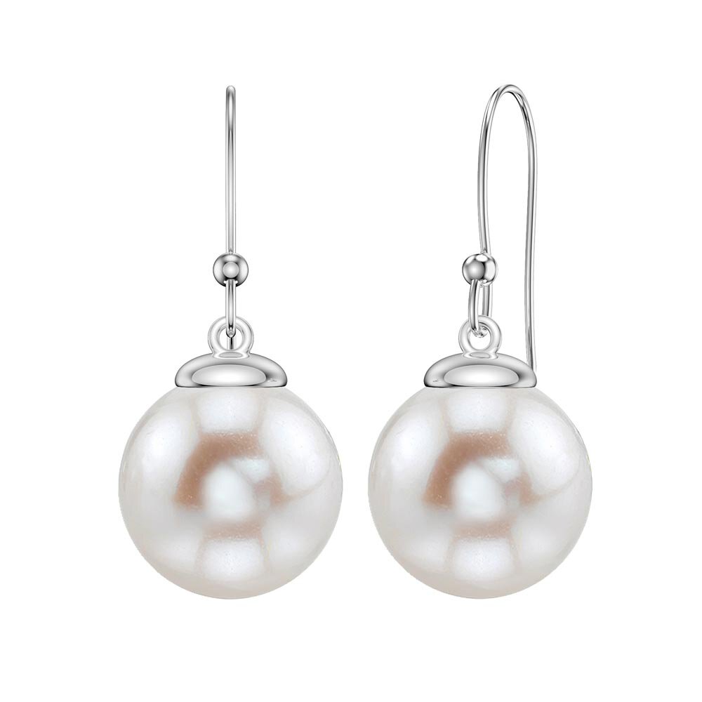 Venus Pearl Platinum plated Silver Drop Earrings 7.0 to 7.5mm