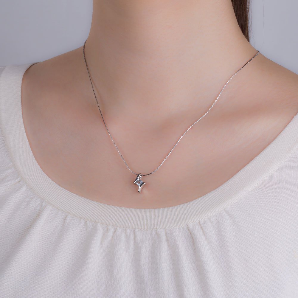 Combinations Aquamarine Heart 18ct White Gold Pendant #2