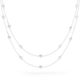 By the Yard Aquamarine 18ct White Gold Necklace