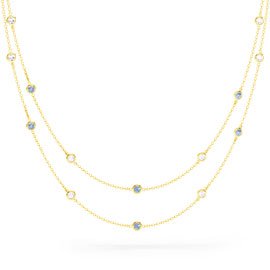 By the Yard Aquamarine 18ct Gold Vermeil Necklace