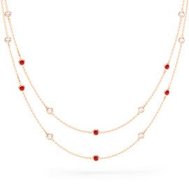 By the Yard Ruby 18ct Rose Gold Necklace